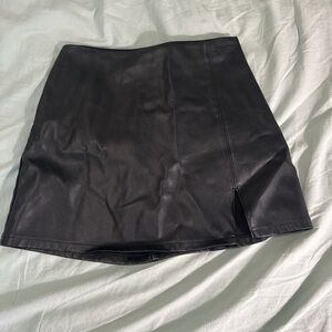 Hollister Black Faux Leather Mini Skirt